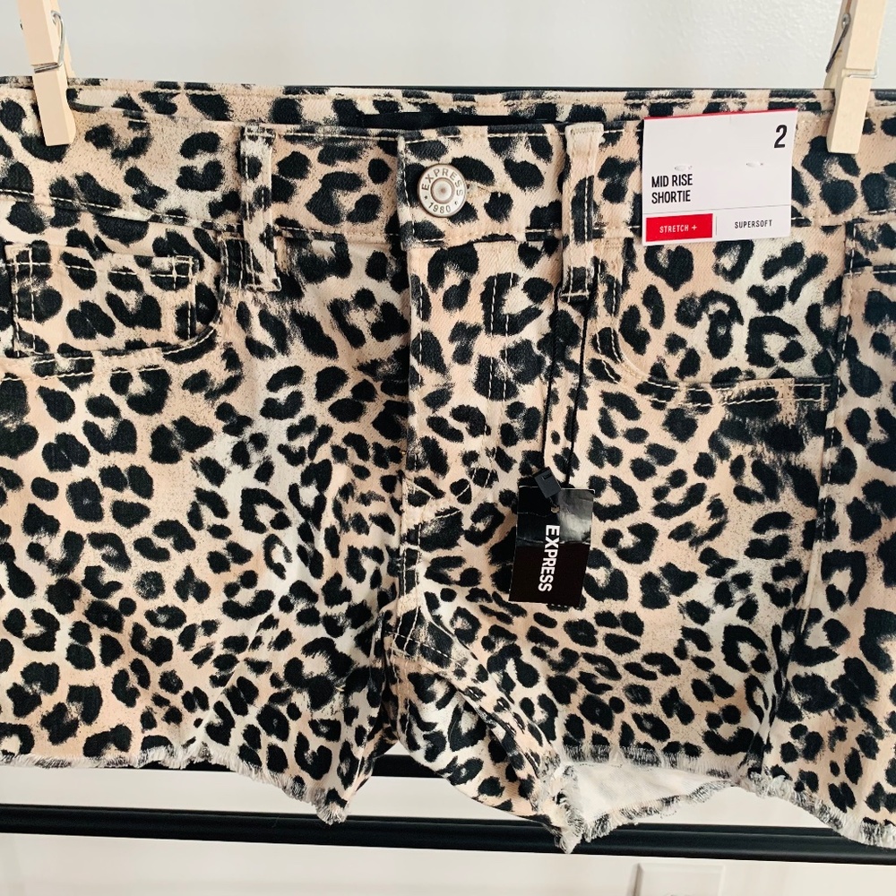 Express Mid Rise Denim Shortie